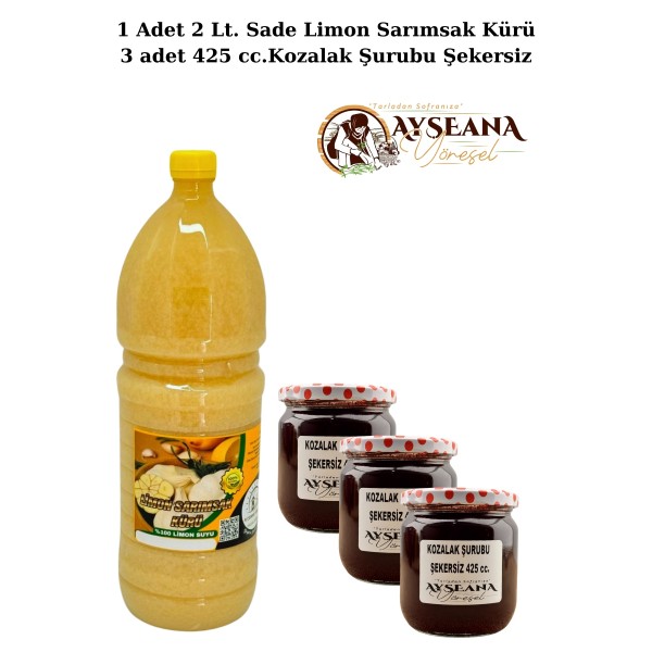Limon Sarımsak Kürü 2 Lt ,Kozalak Şurubu x3 425 ml.