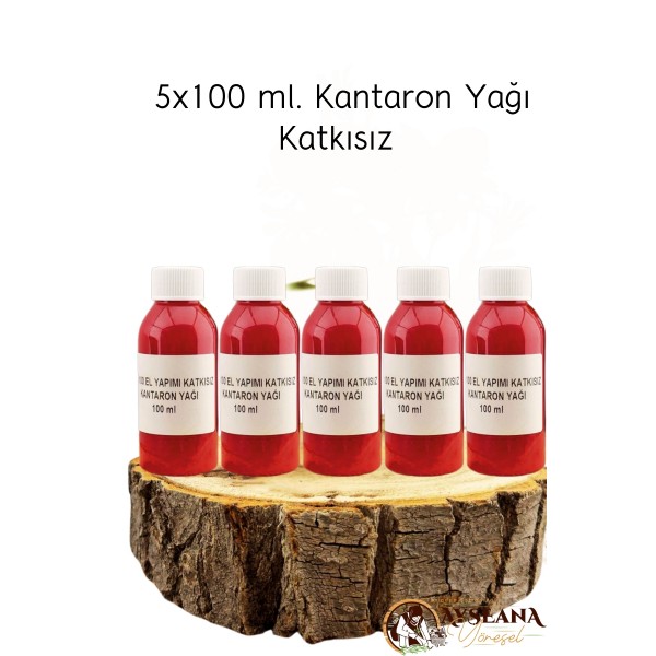  Kantaron Yağı Ev Yapımı  5x 100 ml Sarı Çiçek