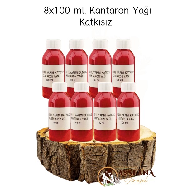 Kantaron Yağı Ev Yapımı 8 x 100ml.Sarı Çiçek