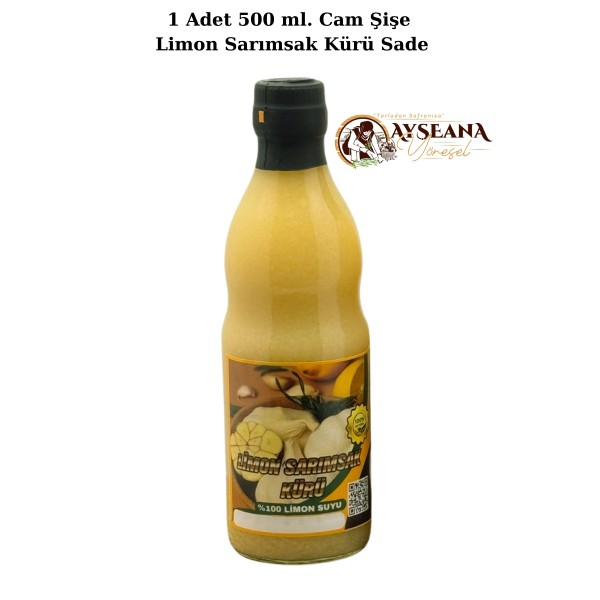 Limon Sarımsak Kürü Cam Şişe 500 ml El Yapımı