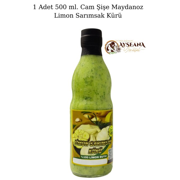 Limon Sarımsak Kürü Maydanozlu 1x500 ml Cam Şişe El Yapımı