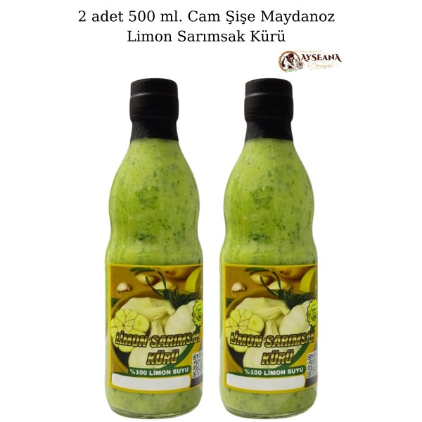 Limon Sarımsak Kürü Maydanozlu 2x 500 ml Cam Şişe El Yapımı 