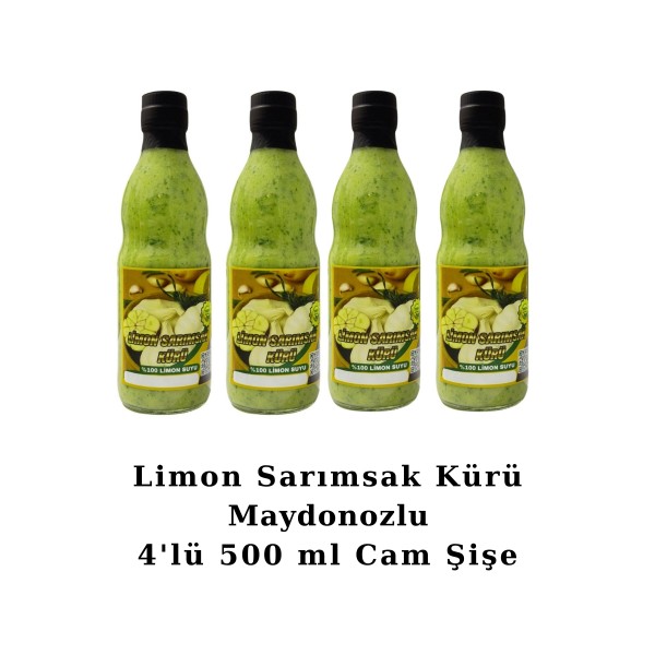 Limon Sarımsak Kürü Maydanozlu 4 x 500 ml Cam El Yapımı