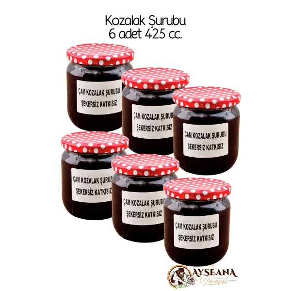 Kozalak Şurubu Odun Ateşinde Ev Yapımı Şekersiz  (6 adet 425ml )