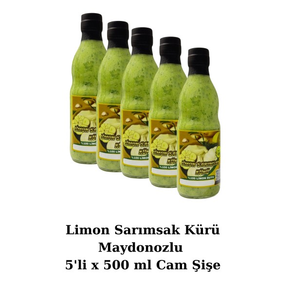 Limon Sarımsak Kürü Maydanozlu 5 x 500 ml Cam El Yapımı