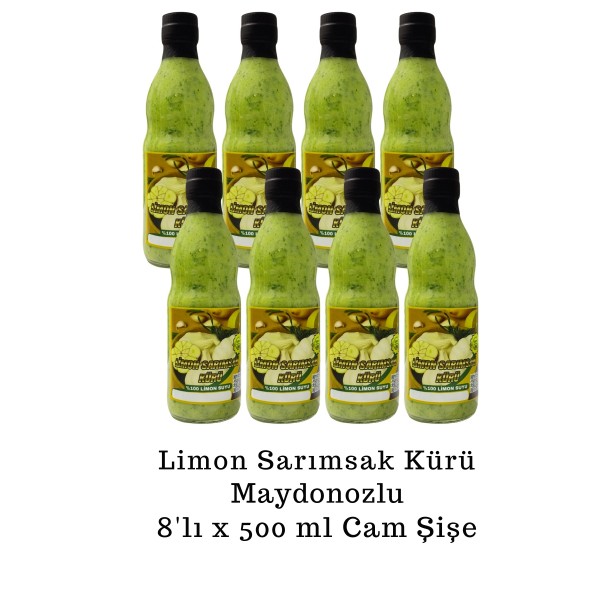 Limon Sarımsak Kürü Maydanozlu 8 x 500 ml Cam El Yapımı