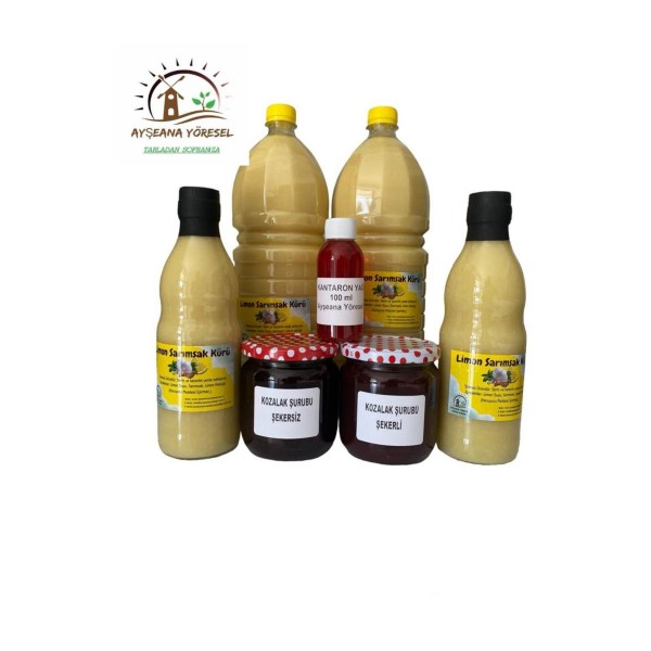 7 li Tanışma Paketi Limon Sarımsak Kürü,Kozalak Şurubu, Kantaron Yağı